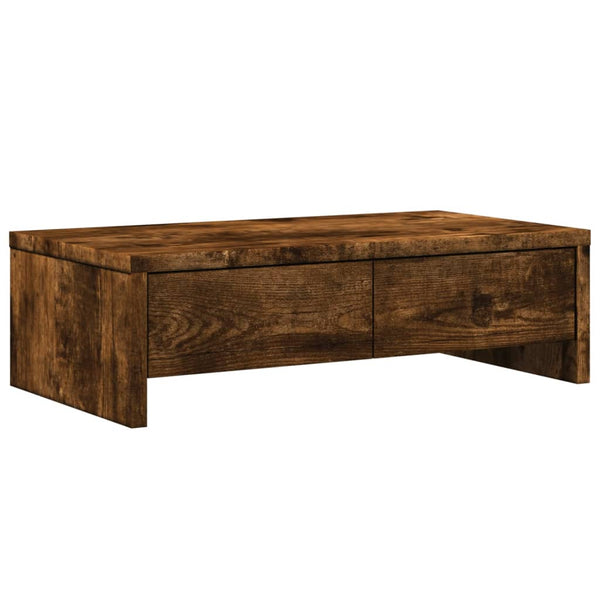 Näyttöteline laatikoilla savutammi 50x27x15 cm tekninen puu
