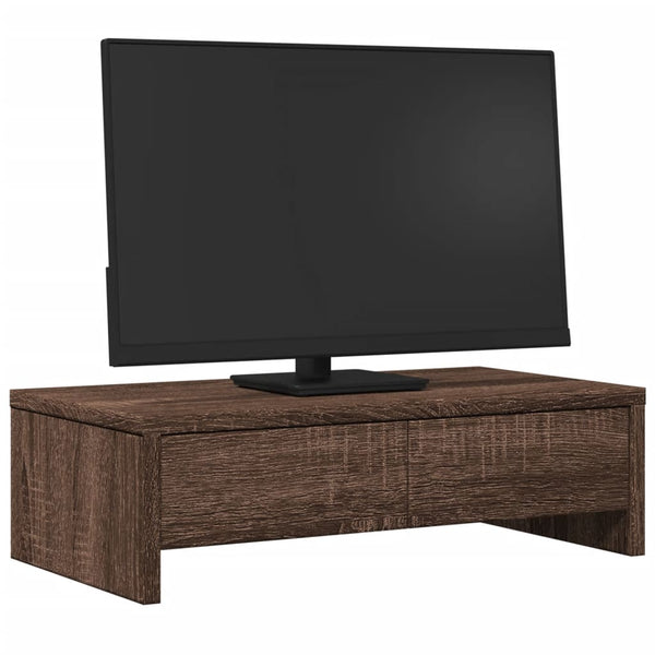 Näyttöteline laatikoilla ruskea tammi 50x27x15 cm tekninen puu