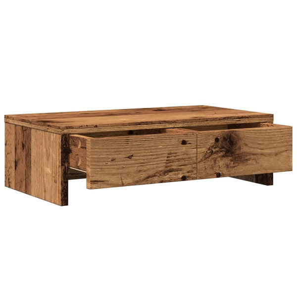 Näyttöteline laatikoilla vanha puu 50x27x15 cm tekninen puu