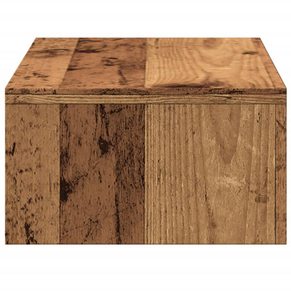 Näyttöteline laatikoilla vanha puu 50x27x15 cm tekninen puu