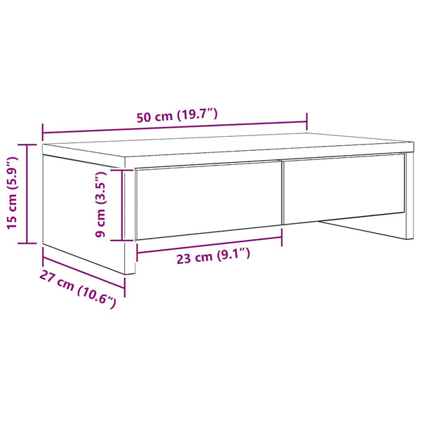 Näyttöteline laatikot artesaani tammi 50x27x15 cm tekninen puu