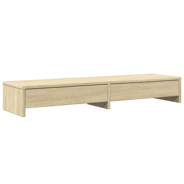 Näyttöteline laatikoilla Sonoma-tammi 100x27x15 cm keinopuu