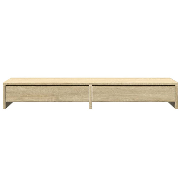 Näyttöteline laatikoilla Sonoma-tammi 100x27x15 cm keinopuu
