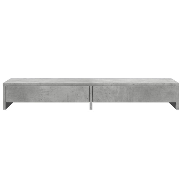 Näyttöteline laatikoilla betoninharmaa 100x27x15cm tekninen puu