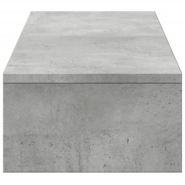 Näyttöteline laatikoilla betoninharmaa 100x27x15cm tekninen puu