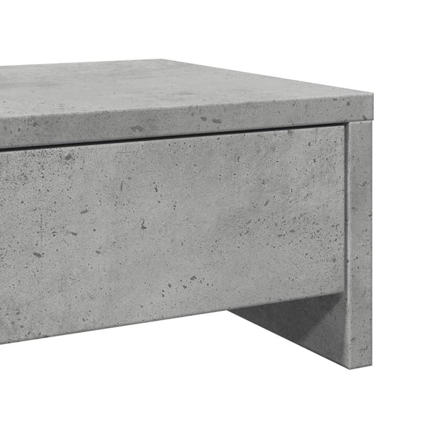 Näyttöteline laatikoilla betoninharmaa 100x27x15cm tekninen puu