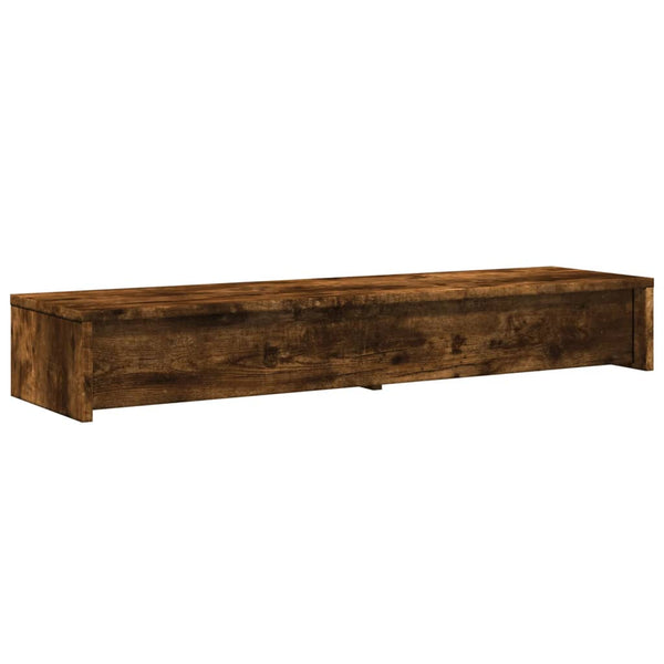 Näyttöteline laatikoilla savutammi 100x27x15 cm tekninen puu
