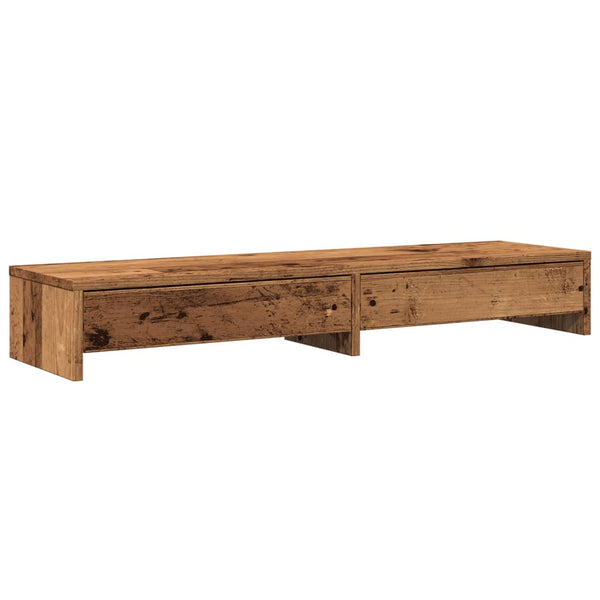 Näyttöteline laatikoilla vanha puu 100x27x15 cm tekninen puu