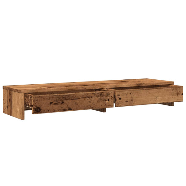 Näyttöteline laatikoilla vanha puu 100x27x15 cm tekninen puu