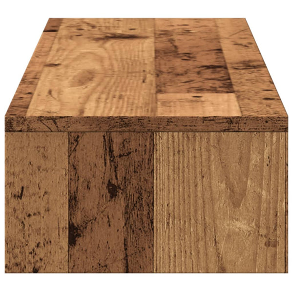 Näyttöteline laatikoilla vanha puu 100x27x15 cm tekninen puu
