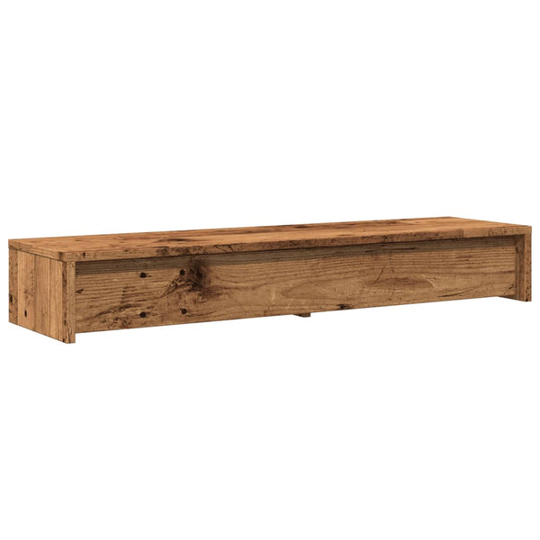 Näyttöteline laatikoilla vanha puu 100x27x15 cm tekninen puu