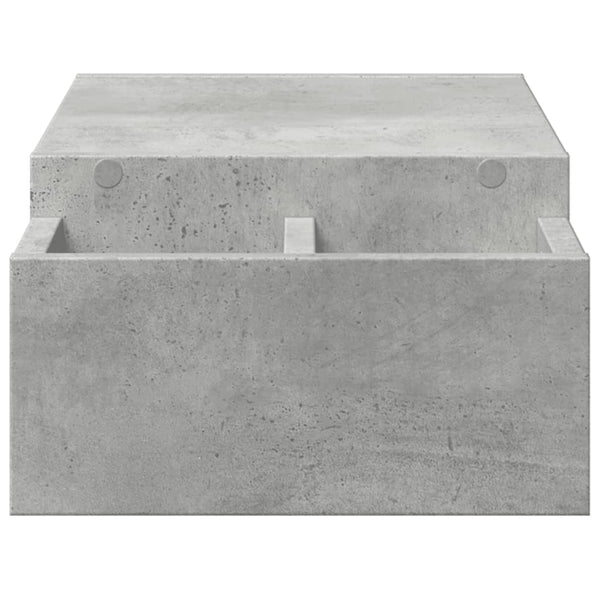 Harmaa näyttöteline säilytystilalla 70x27x15 cm teknisestä puusta
