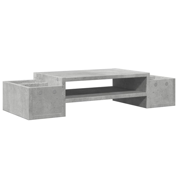 Harmaa näyttöteline säilytystilalla 70x27x15 cm teknisestä puusta