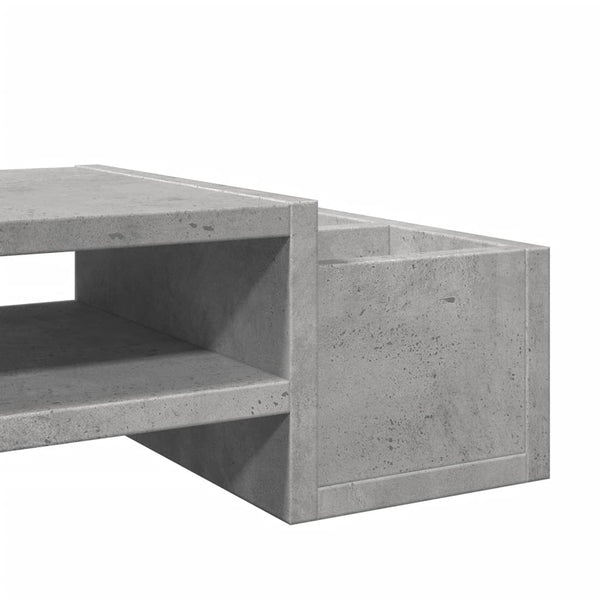 Harmaa näyttöteline säilytystilalla 70x27x15 cm teknisestä puusta