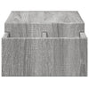 Säilytystilalla varustettu harmaa näyttöteline 70x27x15 cm teknisestä puusta