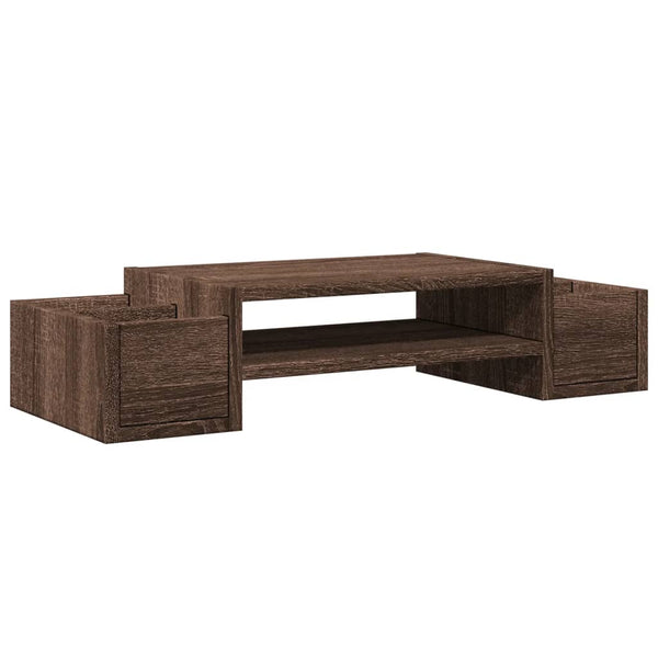 Näyttöteline säilytystila ruskea tammi 70x27x15 cm tekninen puu