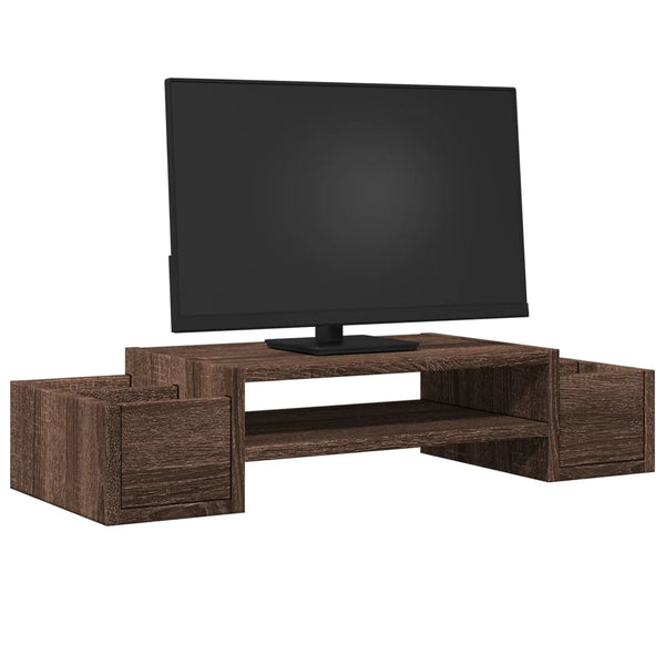 Näyttöteline säilytystila ruskea tammi 70x27x15 cm tekninen puu