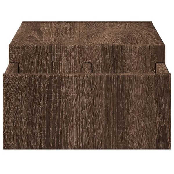 Näyttöteline säilytystila ruskea tammi 70x27x15 cm tekninen puu