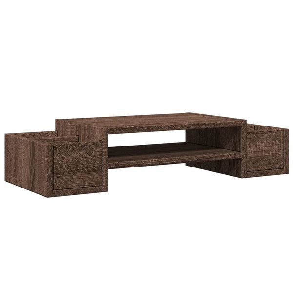 Näyttöteline säilytystila ruskea tammi 70x27x15 cm tekninen puu