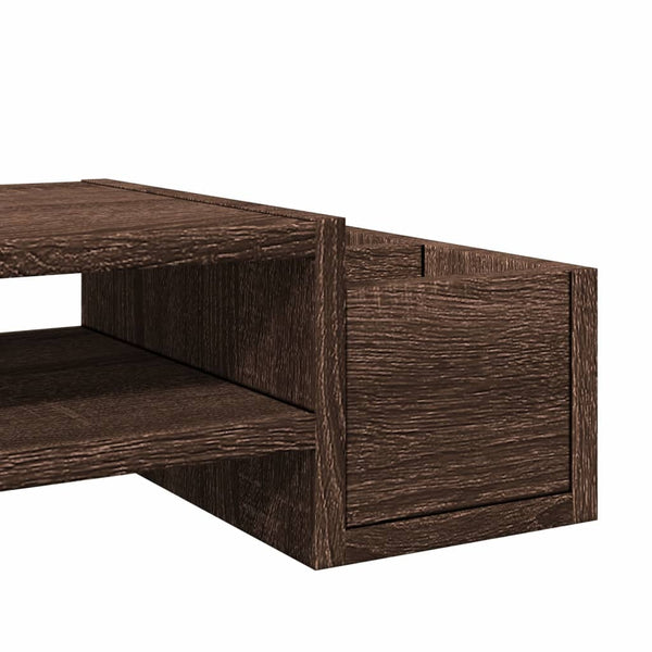 Näyttöteline säilytystila ruskea tammi 70x27x15 cm tekninen puu