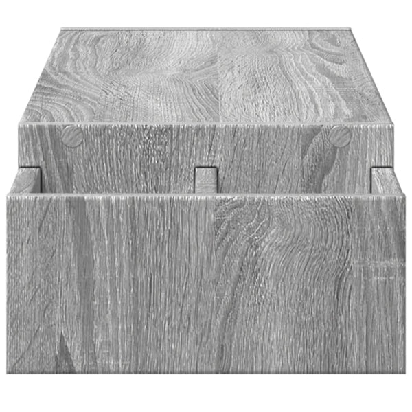 Näyttöteline säilytystila harmaa 100x27x15 cm tekninen puu