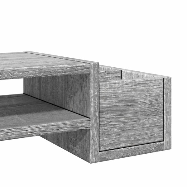 Näyttöteline säilytystila harmaa 100x27x15 cm tekninen puu