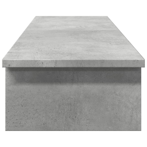 Näyttöteline betoninharmaa 100x27x15 cm tekninen puu