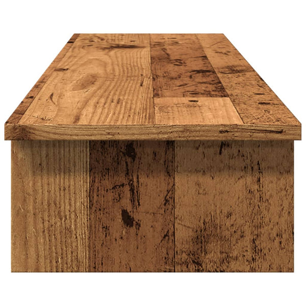 Näyttöteline teknisestä puusta, vanha puu 100x27x15 cm