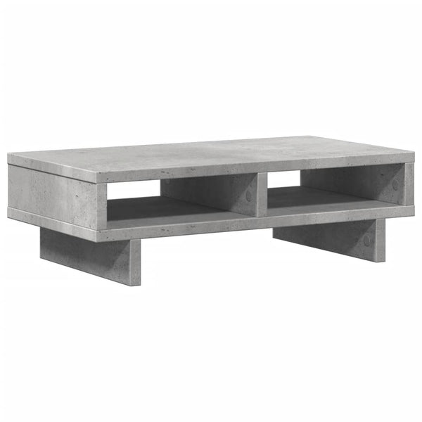 Näyttöteline betoninharmaa 50x27x15 cm tekninen puu