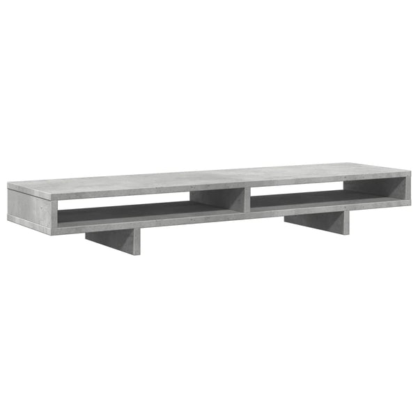 Näyttöteline betoninharmaa 100x27x15 cm tekninen puu