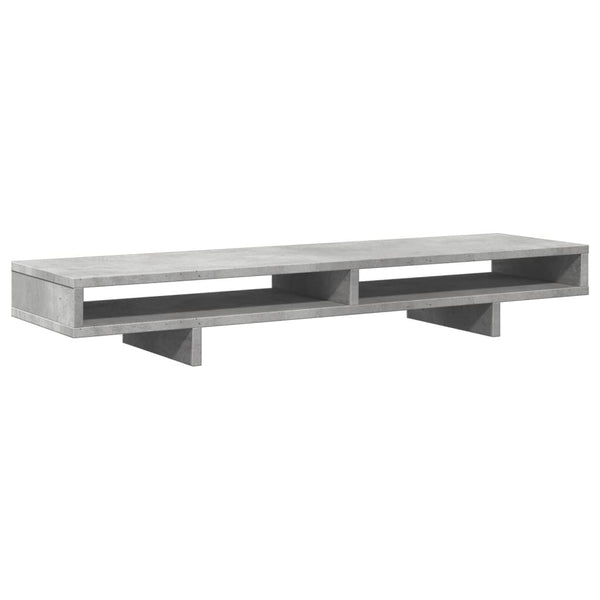 Näyttöteline betoninharmaa 100x27x15 cm tekninen puu