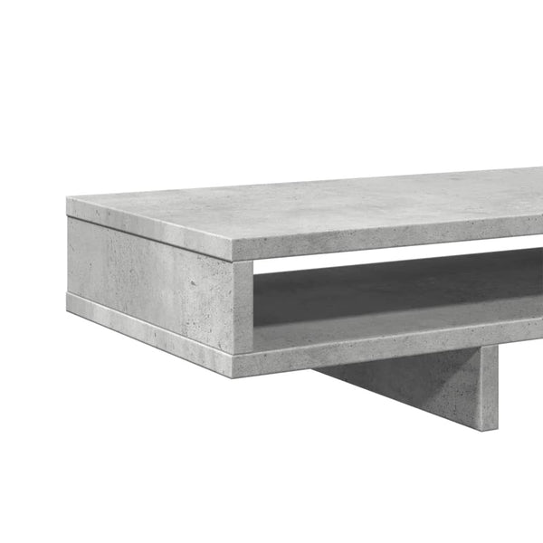 Näyttöteline betoninharmaa 100x27x15 cm tekninen puu