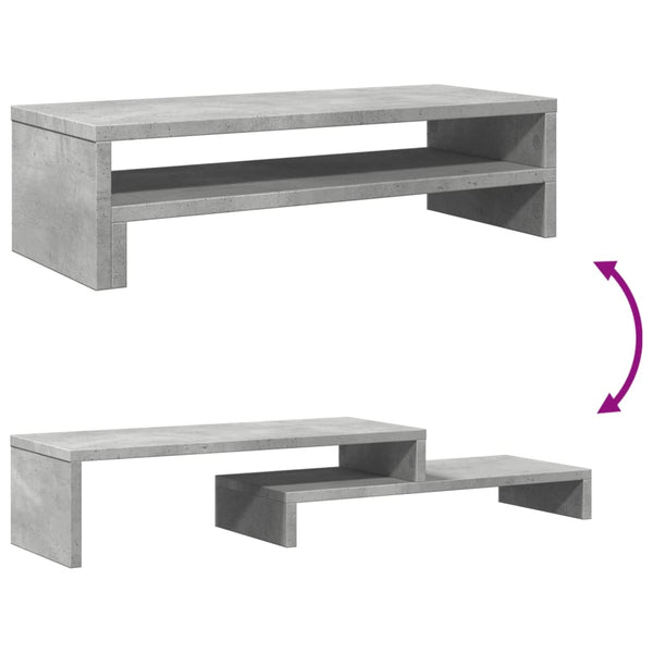 Näyttöteline betoninharmaa 54x22x15 cm tekninen puu