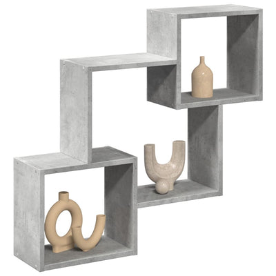 Seinäkaappi 78x18x71 cm betoninharmaa tekninen puu