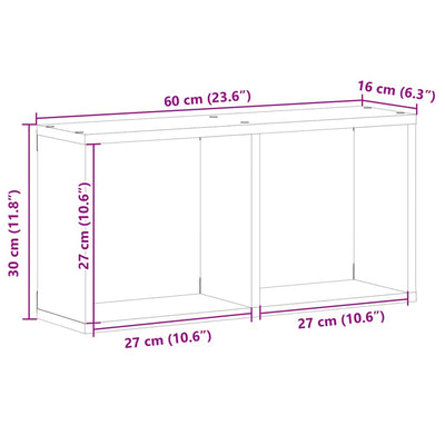 Seinäkaappi 60x16x30 cm vanha puu tekninen puu