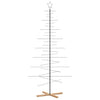 Metallinen joulukuusi puisella jalustalla musta 210 cm