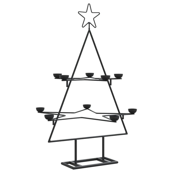 Metallinen koristejoulukuusi musta 75 cm
