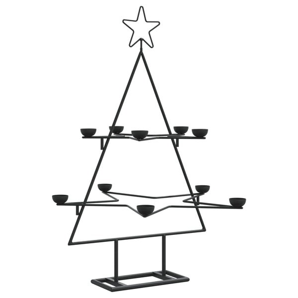 Metallinen koristejoulukuusi musta 75 cm