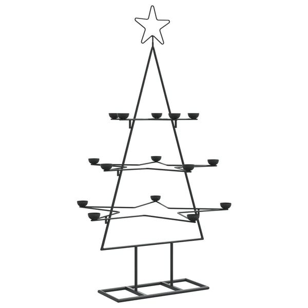Metallinen koristejoulukuusi musta 105 cm