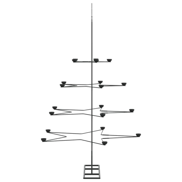 Metallinen koristejoulukuusi musta 140 cm