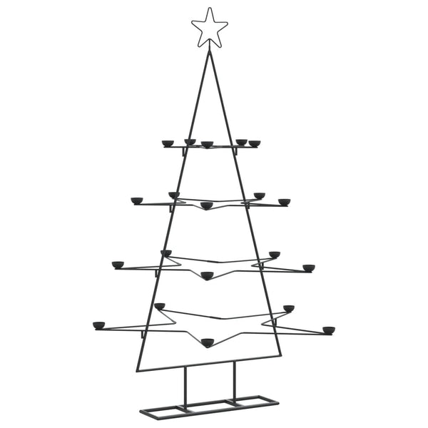 Metallinen koristejoulukuusi musta 140 cm