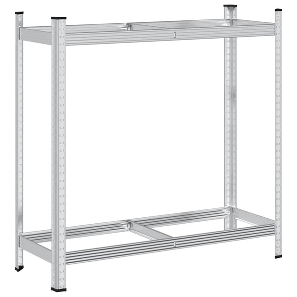2-kerroksinen rengashylly hopea 110x40x109 cm terästä