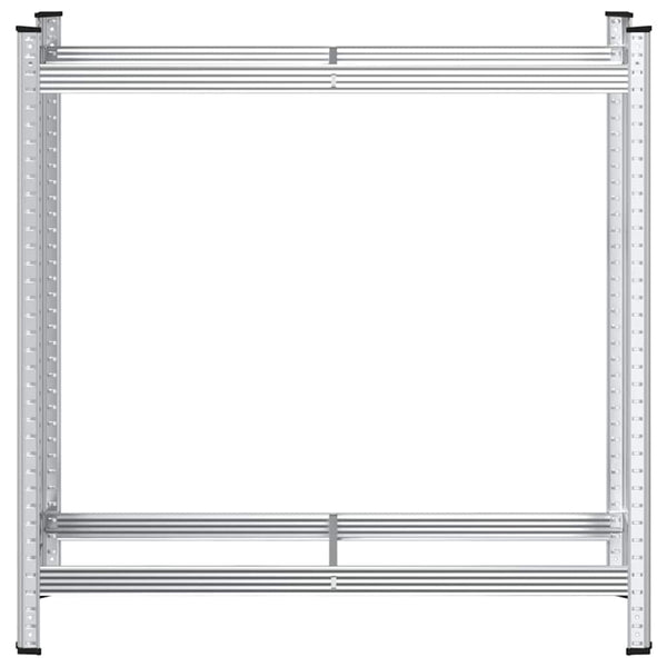 2-kerroksinen rengashylly hopea 110x40x109 cm terästä