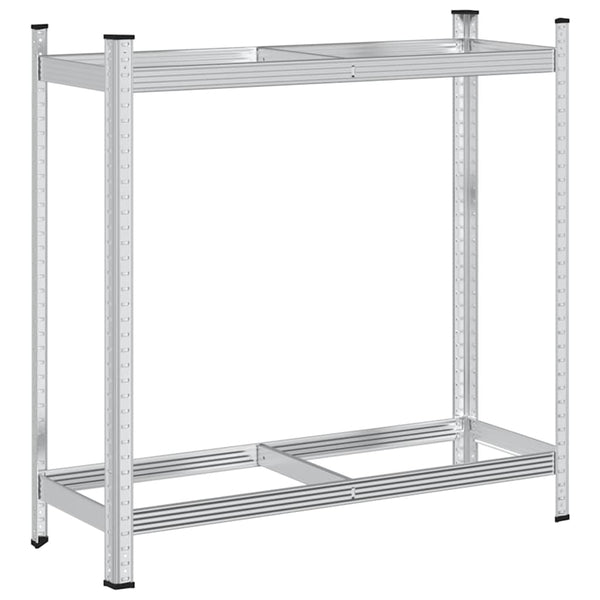 2-kerroksinen rengashylly hopea 110x40x109 cm terästä