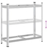 2-kerroksinen rengashylly hopea 110x40x109 cm terästä