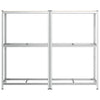 2-kerroksiset rengashyllyt 2kpl hopea 110x40x180cm teräs ja puu