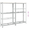 2-kerroksiset rengashyllyt 2kpl hopea 110x40x180cm teräs ja puu