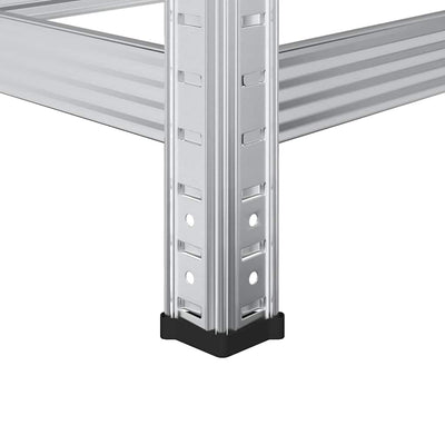 2-kerroksiset rengashyllyt 2kpl hopea 110x40x180cm teräs ja puu