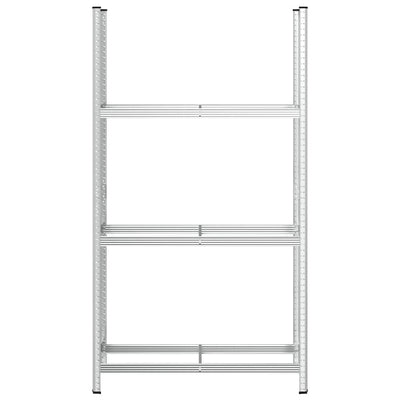 3-kerroksinen rengashylly hopea 110x40x200 cm teräs