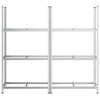 3-kerroksiset rengashyllyt 2 kpl hopea 110x40x200 cm teräs
